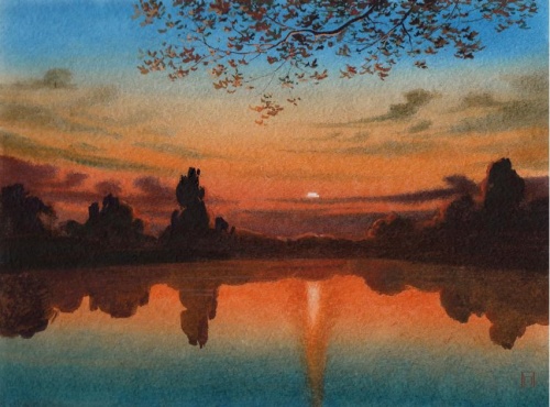 Закат на реке