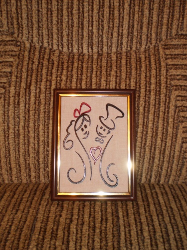 Деревянная картинка парочка