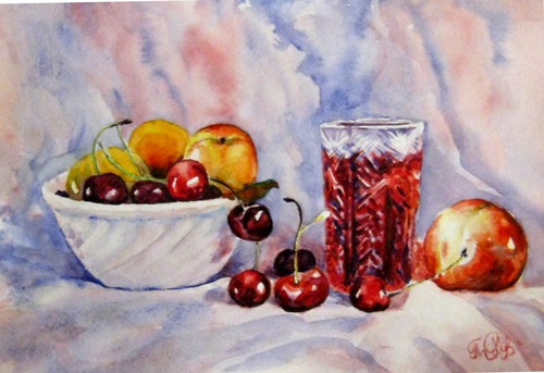 "Фрукты и вино в хрустале"