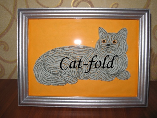 Картина-панно Британская кошка в рамке, под стеклом.